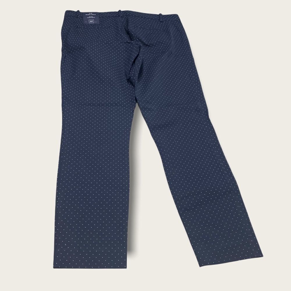 Gap Skinny Ankle size 14 Navy White Dot Pant NEW
